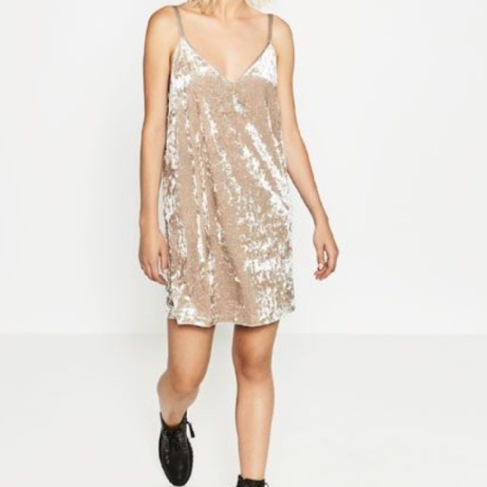 Gold zara dress